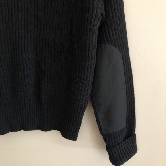 Scharf & Breit Wool V Neck Sweater Mens Sz L Military Elbow Shoulder Patches USA - Picture 9 of 15